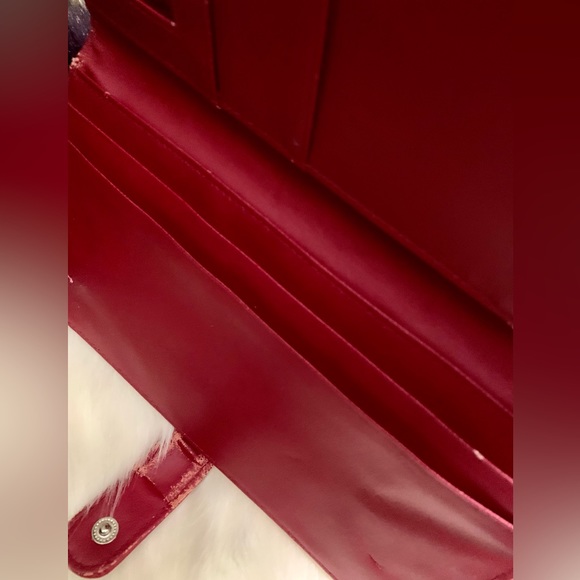 🍀VINTAGE LEATHER WALLET, MEDIUM/RED🍀#LHI - Picture 8 of 11